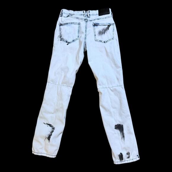 Rue 21 Jeans Bundle Mens Blue Acid Wash 30/32 White Moto S/30 Rave Skater - Picture 3 of 11